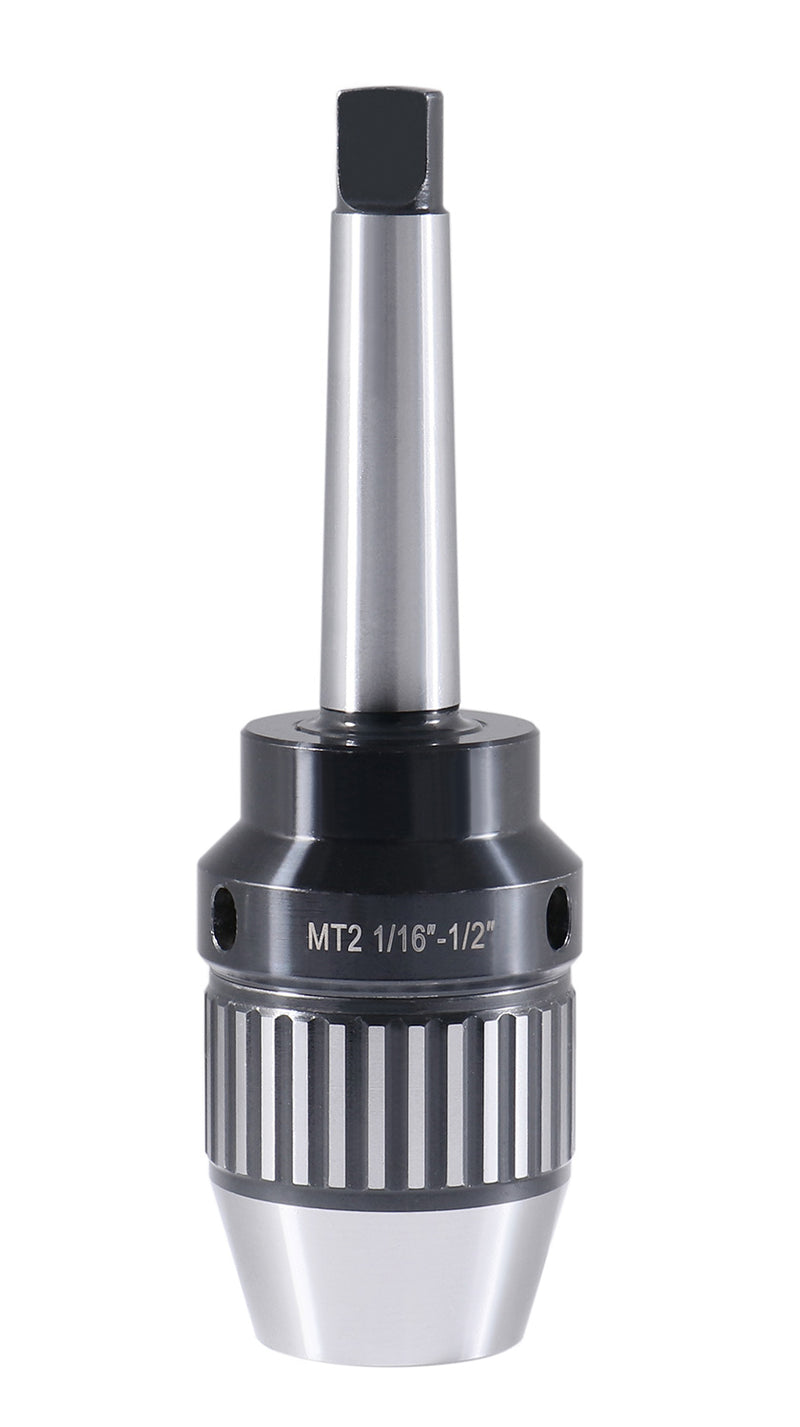 CanCNC Tooling Solutions 1/16-1/2" MT2 Precision Keyless Drill Chuck, Heavy-Duty with Integrated Shank, Titanium Jaws, 0537-1202