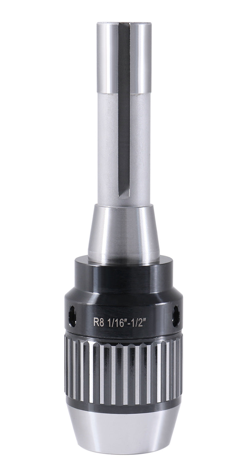 CanCNC Tooling Solutions 1/16-1/2" R8 Precision Keyless Drill Chuck, Heavy-Duty with Integrated Shank, Titanium Jaws, 0537-1208