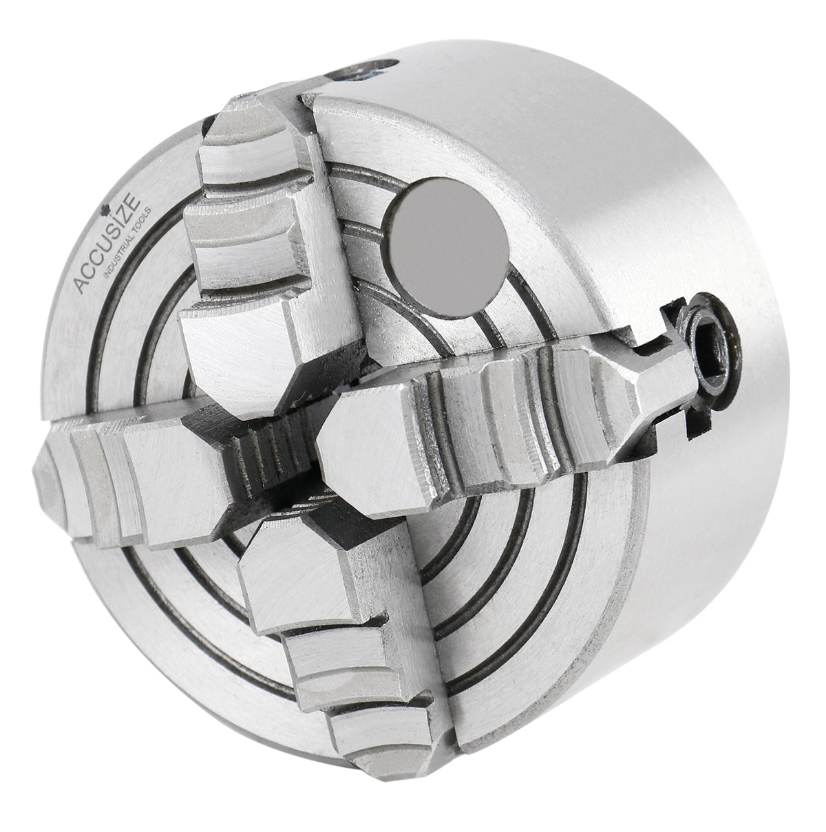 3'' 4-Jaw Independent Lathe Chucks, Plain Back, Semi-Steel Body, Including 1 Set Of Reversible Jaws, 0557-0003