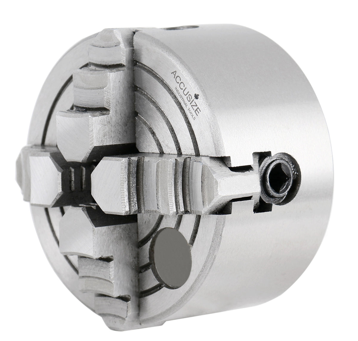 3'' 4-Jaw Independent Lathe Chucks, Plain Back, Semi-Steel Body, Including 1 Set Of Reversible Jaws, 0557-0003