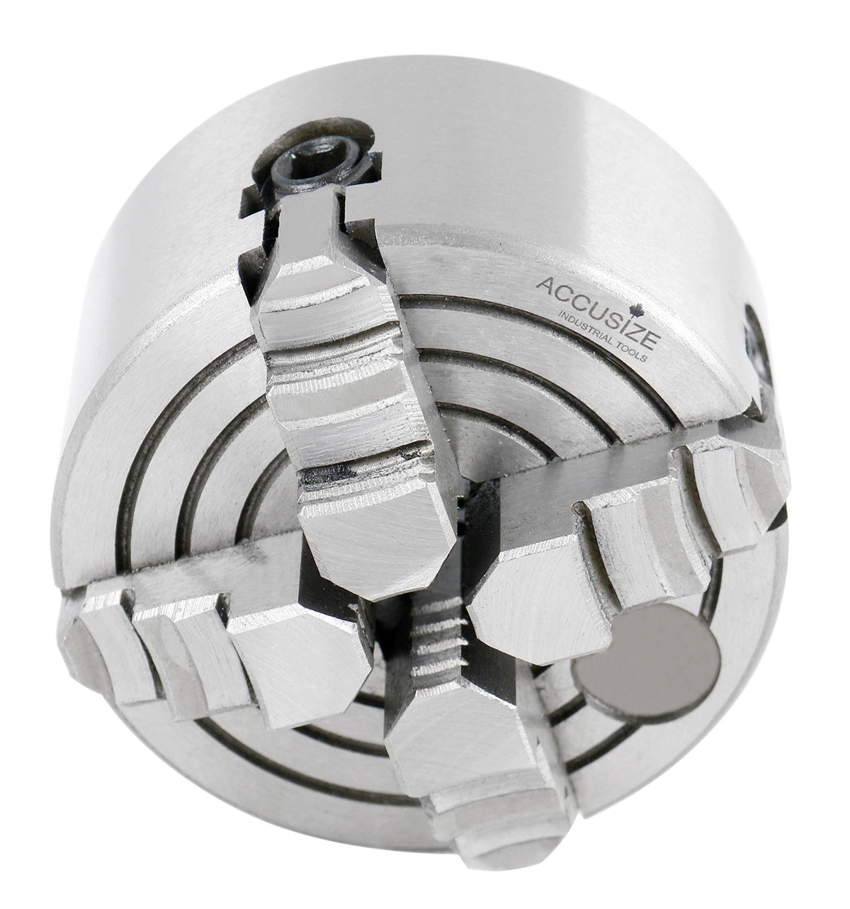 3'' 4-Jaw Independent Lathe Chucks, Plain Back, Semi-Steel Body, Including 1 Set Of Reversible Jaws, 0557-0003