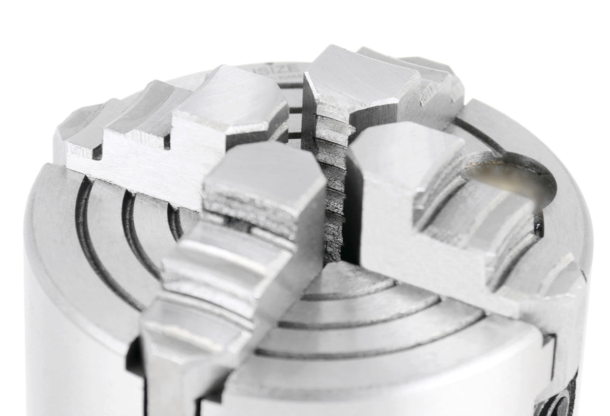 3'' 4-Jaw Independent Lathe Chucks, Plain Back, Semi-Steel Body, Including 1 Set Of Reversible Jaws, 0557-0003