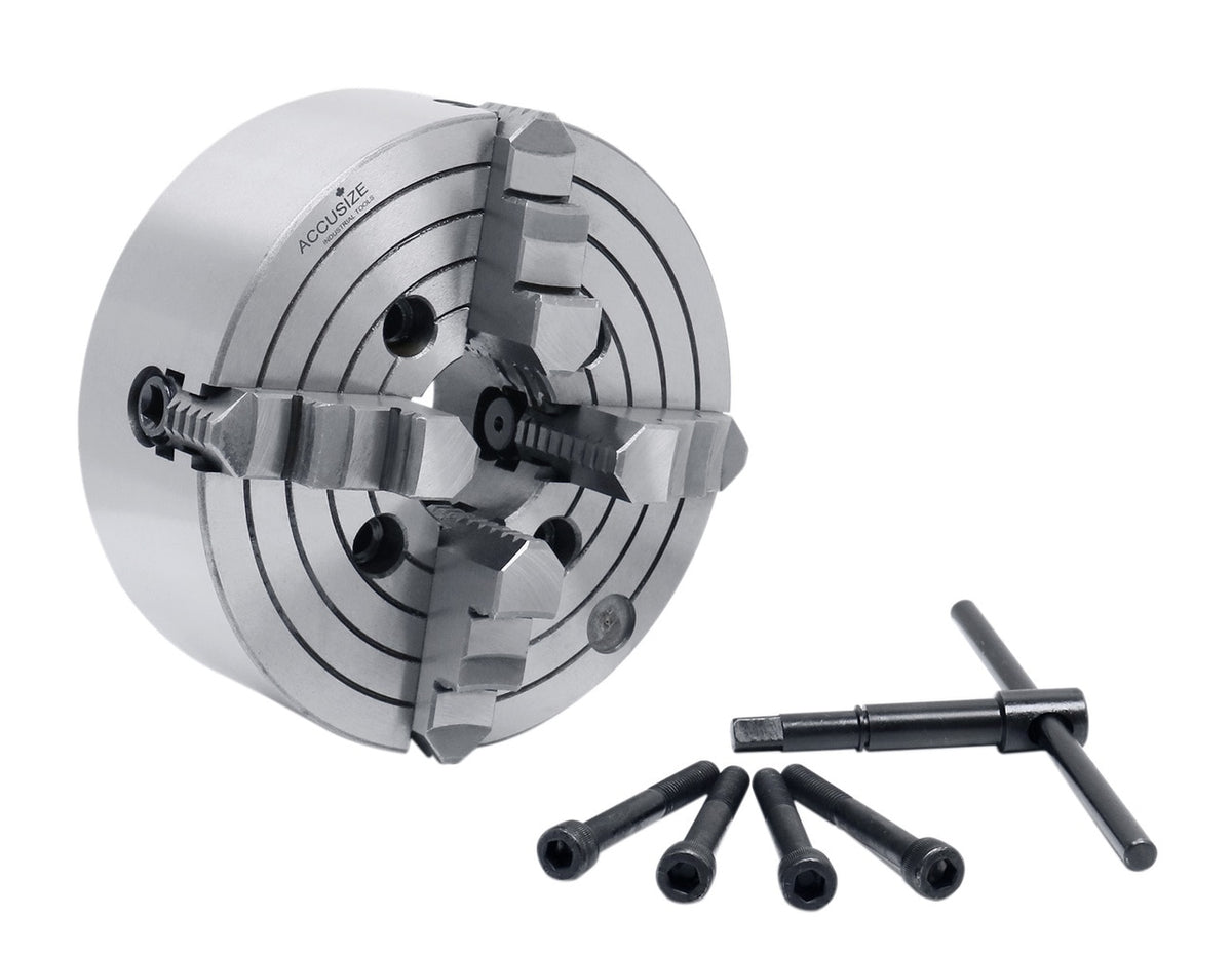 4-Jaw Independent Lathe Chucks, Plain Back