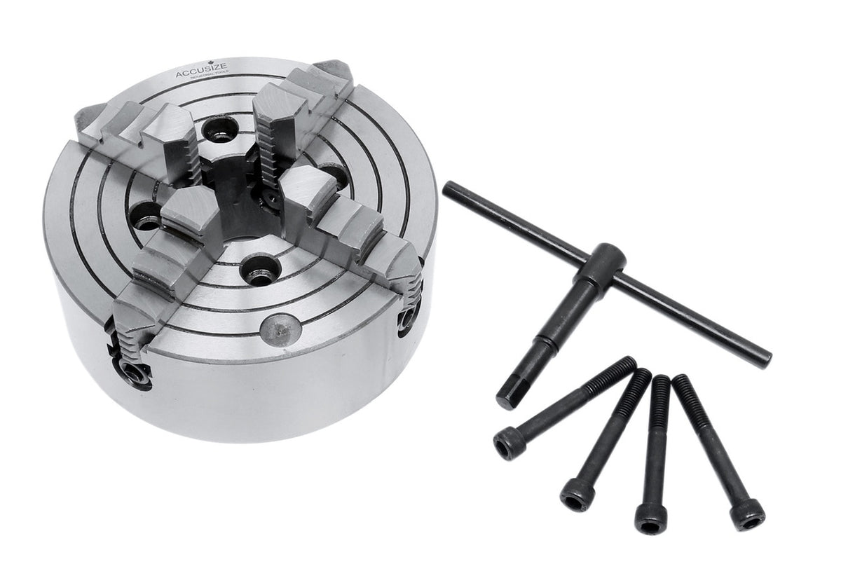 4-Jaw Independent Lathe Chucks, Plain Back