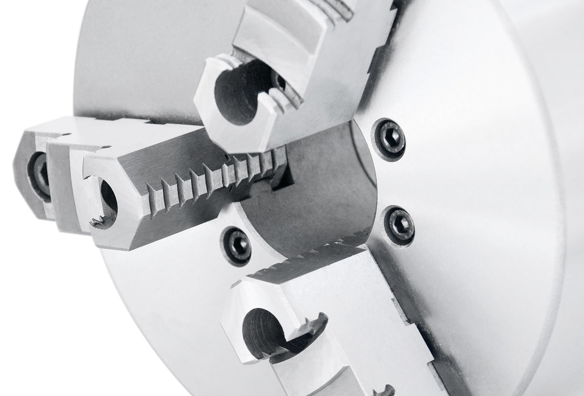 8''/200 mm 2-Piece Reversible Jaws 3-Jaw Chuck, D1-6, Direct Mount, 2.362'' Center Hole, 0559-0104