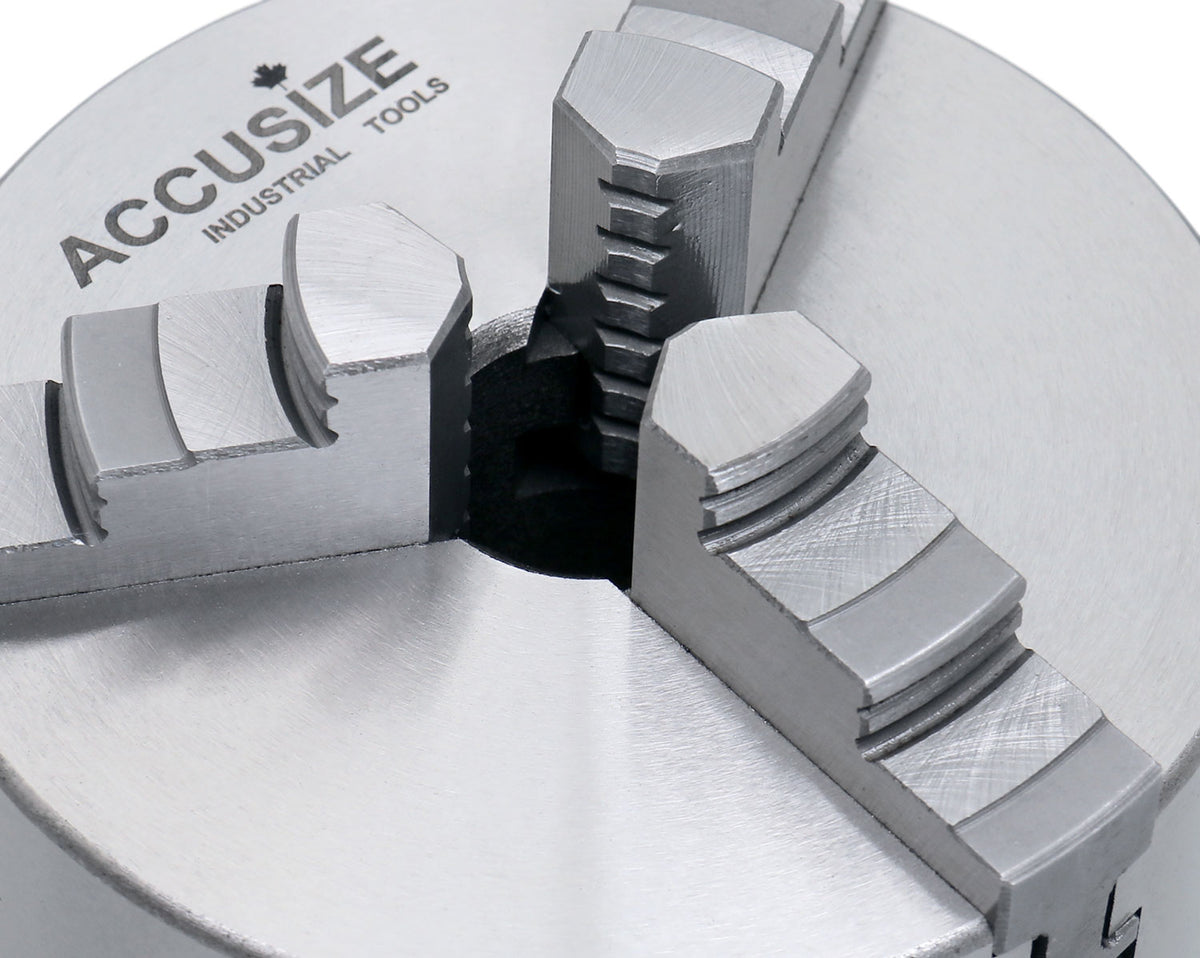 4''/100 mm 3-Jaw Chuck, Plain Back, 0.866'' Center Hole, 0559-0111