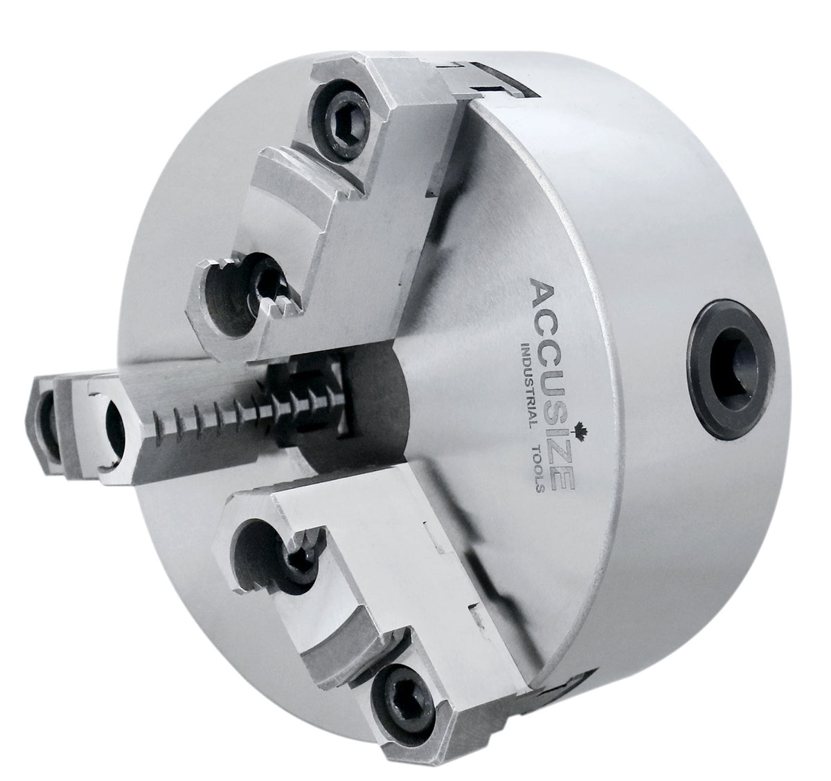 6''/160 mm 3-Jaw Chuck, Plain Back, 2 Piece Reversible Jaws, 1.575'' Center Hole, 0559-0114