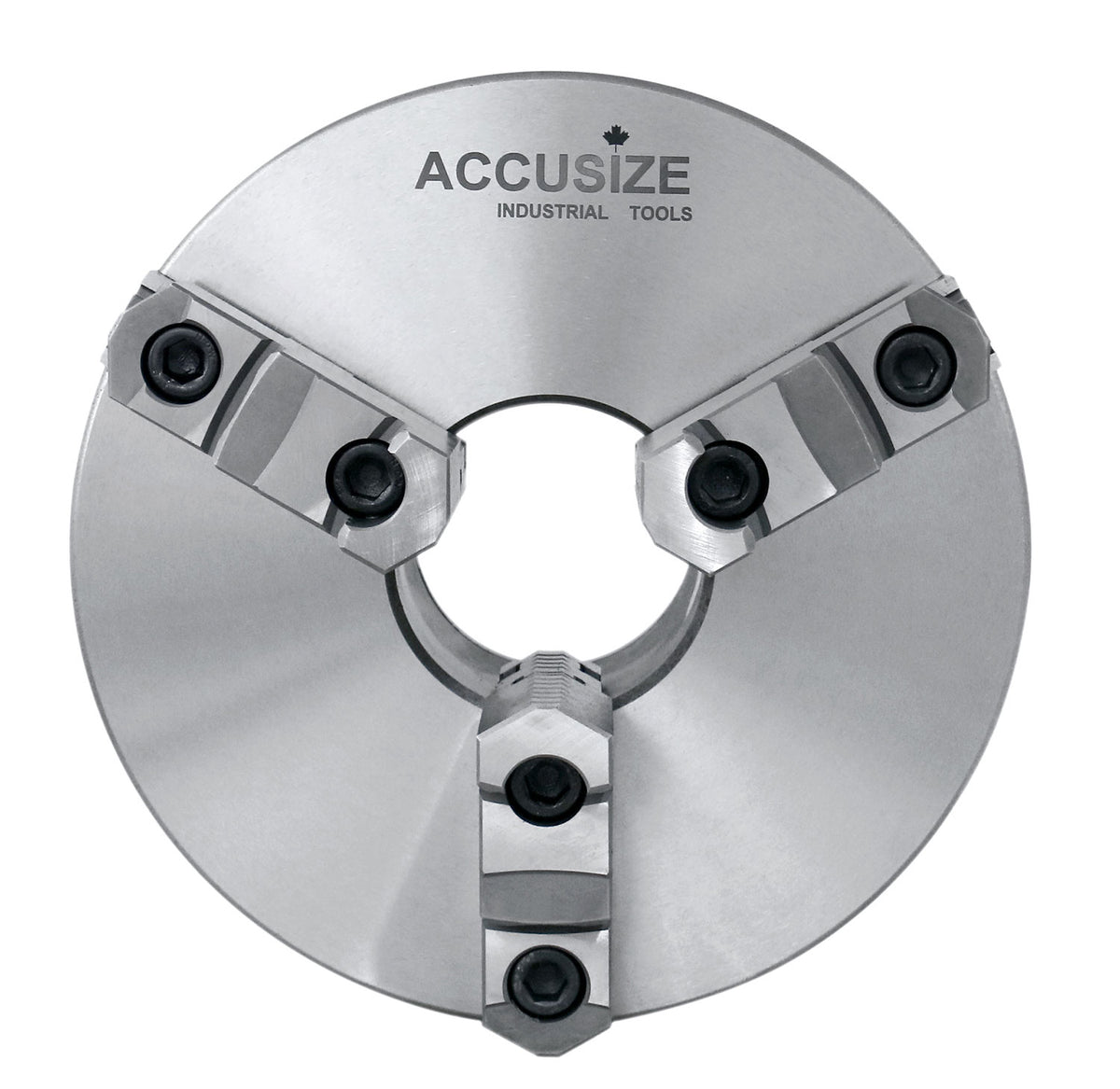 10''/250 mm 3-Jaw Chuck, Plain Back, 2 Piece Reversible Jaws, 3.150'' Center Hole, 0559-0116