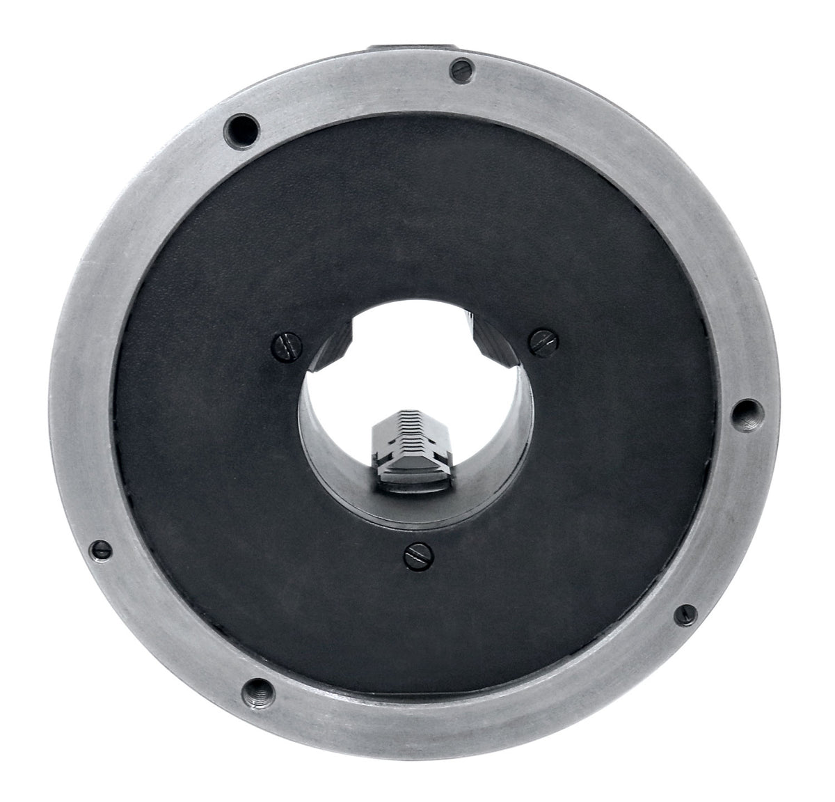 10''/250 mm 3-Jaw Chuck, Plain Back, 2 Piece Reversible Jaws, 3.150'' Center Hole, 0559-0116