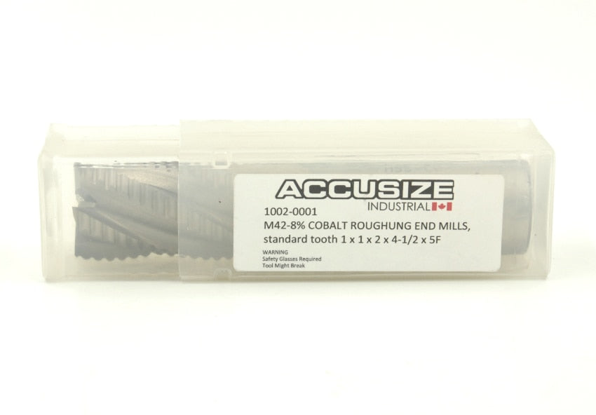 Accusize Fine Tooth M42 8% Cobalt Tialn Roughing End Mill 1 Diameter 1 Shank Diameter 2 Flt Length 4 1 2 Oal 1104 0001