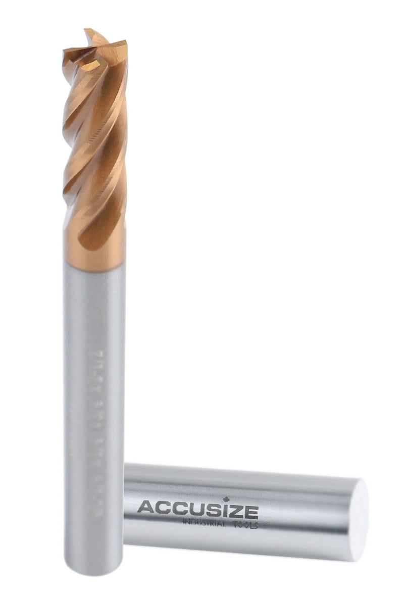 1/4'' 4 Flute, 1/4 by 1/4 by 3/4 by 2'' Tialn Coating Micrograin Solid Carbide End Mill, 1006-0014