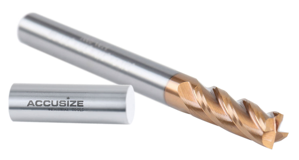 1/4'' 4 Flute, 1/4 by 1/4 by 3/4 by 2'' Tialn Coating Micrograin Solid Carbide End Mill, 1006-0014