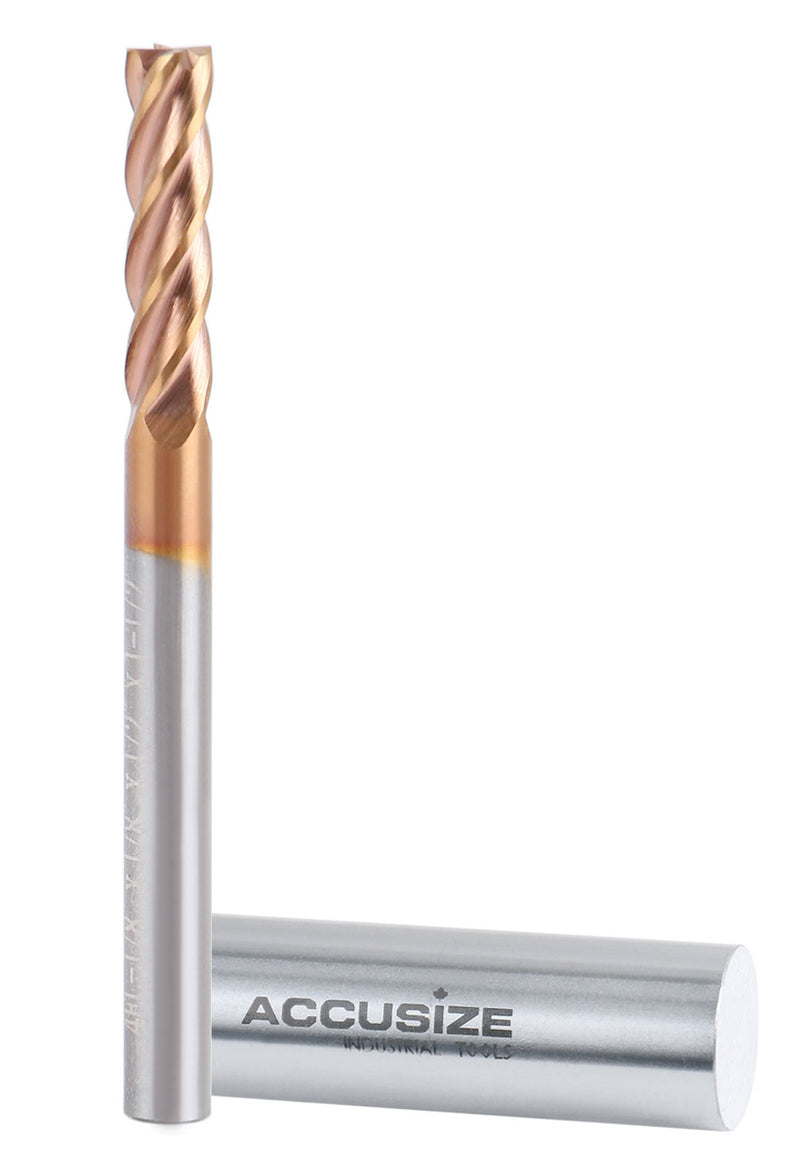 1/8'' 4 Flute, 1/8 by 1/8 by 1/2 by 1-1/2'' Tialn Coating Micrograin Solid Carbide End Mill, 1006-0018