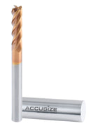 1/8'' 4 Flute, 1/8 by 1/8 by 1/2 by 1-1/2'' Tialn Coating Micrograin Solid Carbide End Mill, 1006-0018