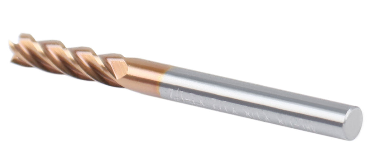 1/8'' 4 Flute, 1/8 by 1/8 by 1/2 by 1-1/2'' Tialn Coating Micrograin Solid Carbide End Mill, 1006-0018