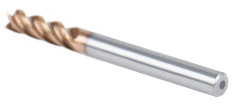 3/16'' 4 Flute, 3/16 by 3/16 by 5/8 by 2'' Tialn Coating Micrograin Solid Carbide End Mill, 1006-0316