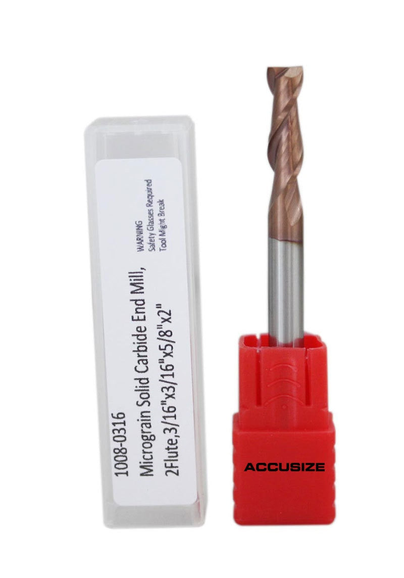 Solid Carbide End Mills, 2-Flute and 4-Flute