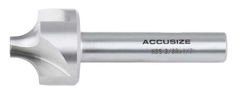 H.S.S. Corner Rounding End Mill Set Size from 1/16'' to 3/8'', 8 Pcs, 1011-0008