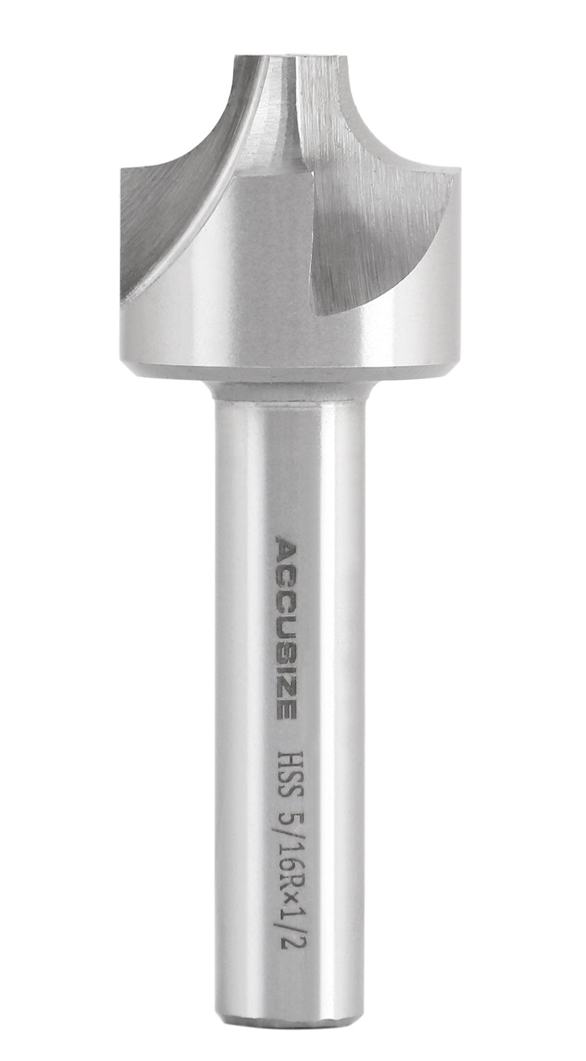 Hss Corner Roudning End Mill, 5/16'' Radius, 1/2'' Shank Diameter, 1-1/8'' Largest Diameter, 3-1/4'' Oal, 1011-0512