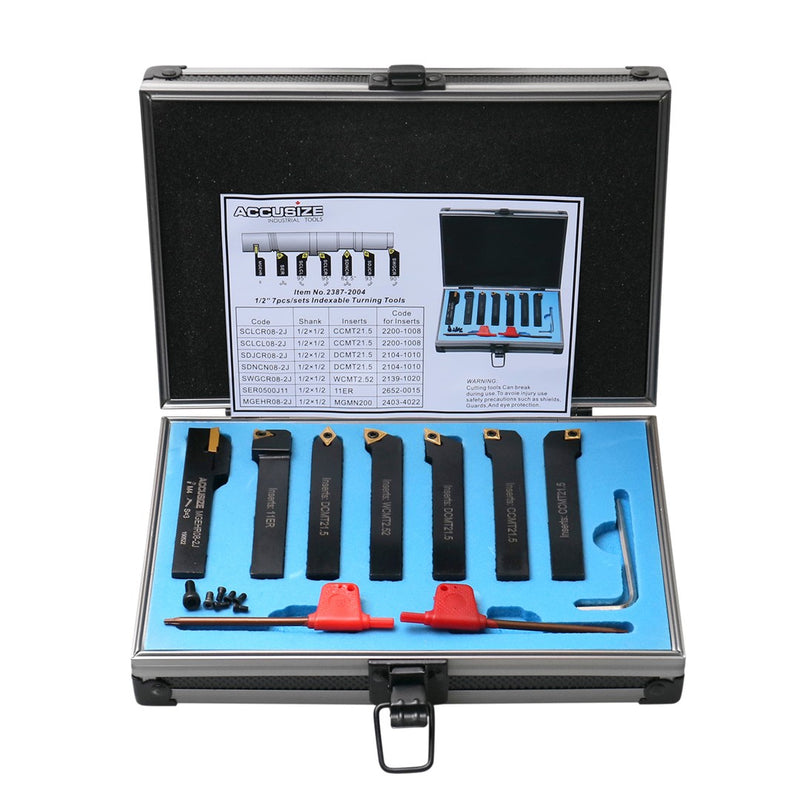 7 Pc/Set, Indexable Carbide Turning Tools