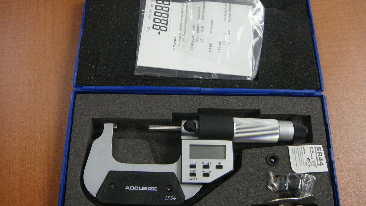 5-Key Electronic Digital Outside Micrometers, IP54, Ratchet Friction Thimble Type