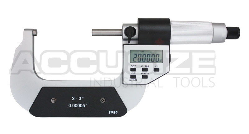 5-Key Electronic Digital Outside Micrometers, IP54, Ratchet Friction Thimble Type
