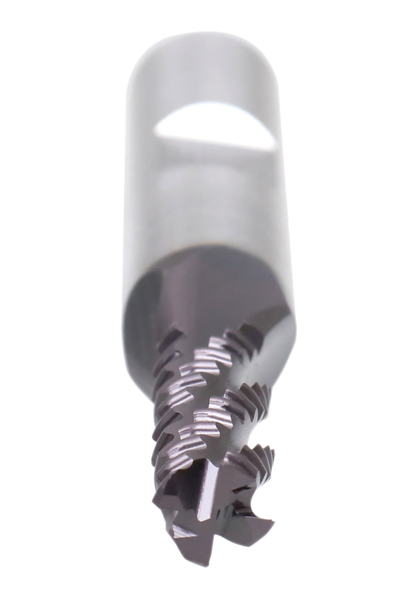 Standard Tooth M42 8% Cobalt Tialn Roughing End Mill, 1/4'' by 3/8'' by 3/4'' Flt Length, 1102-0014