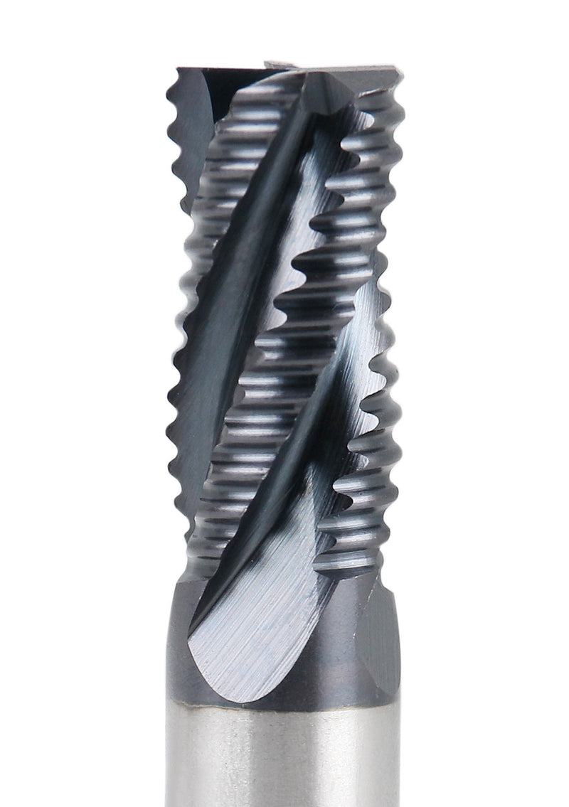 Standard Tooth M42 8% Cobalt Tialn Roughing End Mill, 3/8'' by 3/8'' by 3/4'' Flt Length, 1102-0038