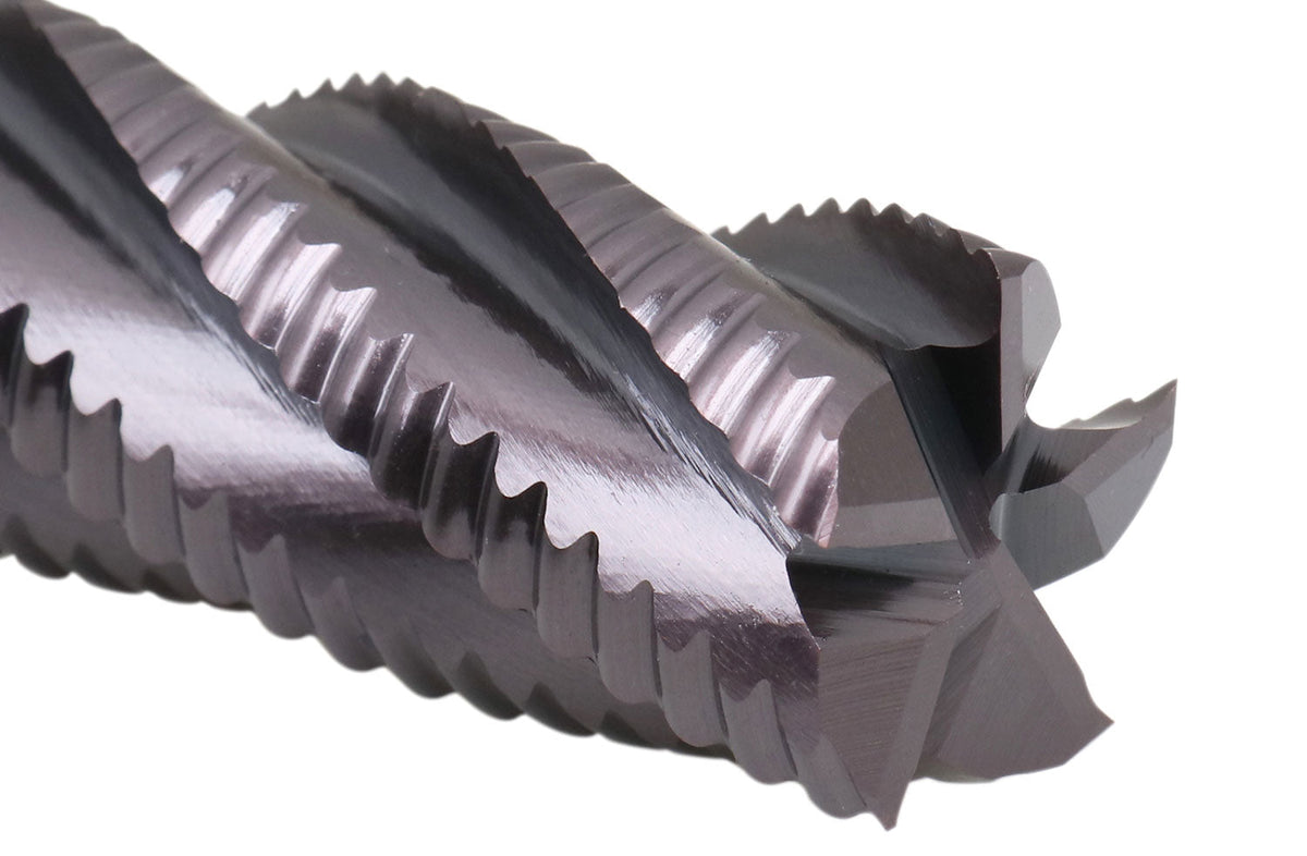 Standard Tooth M42 8% Cobalt Tialn Roughing End Mill, 1'' by 1'' by 4'' Flt Length, 1102-0114