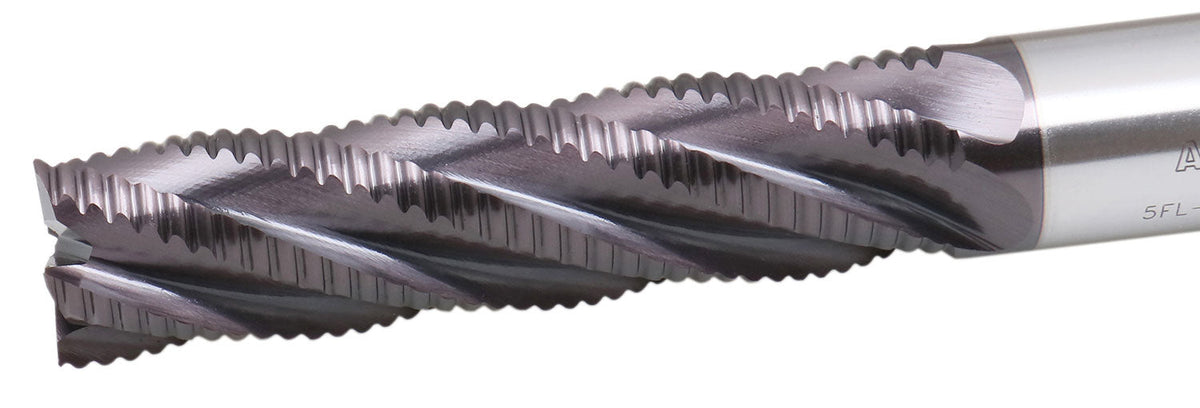 Standard Tooth M42 8% Cobalt Tialn Roughing End Mill, 1'' by 1'' by 4'' Flt Length, 1102-0114