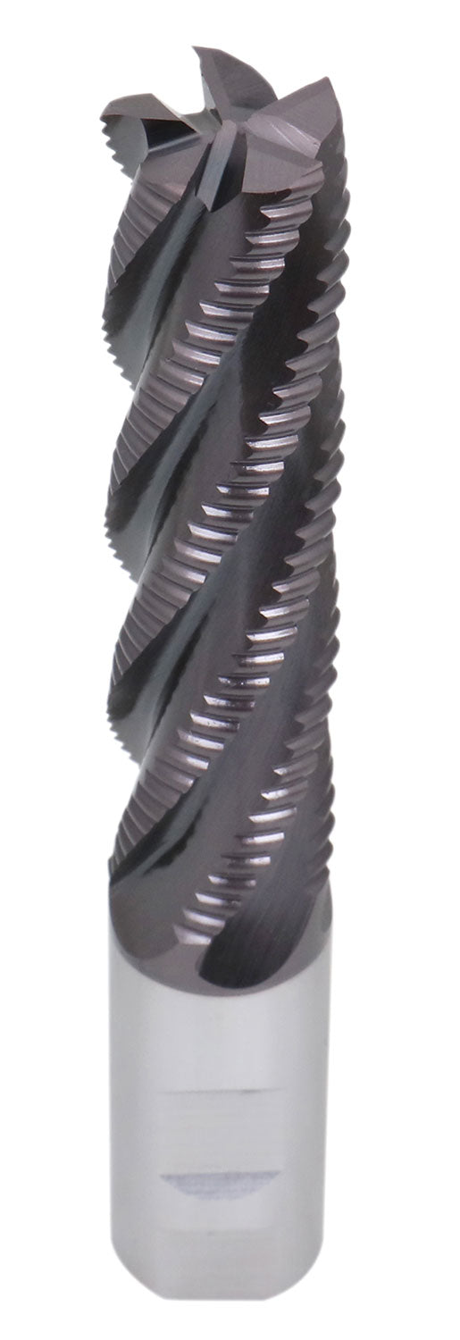Standard Tooth M42 8% Cobalt Tialn Roughing End Mill, 1'' by 1'' by 4'' Flt Length, 1102-0114