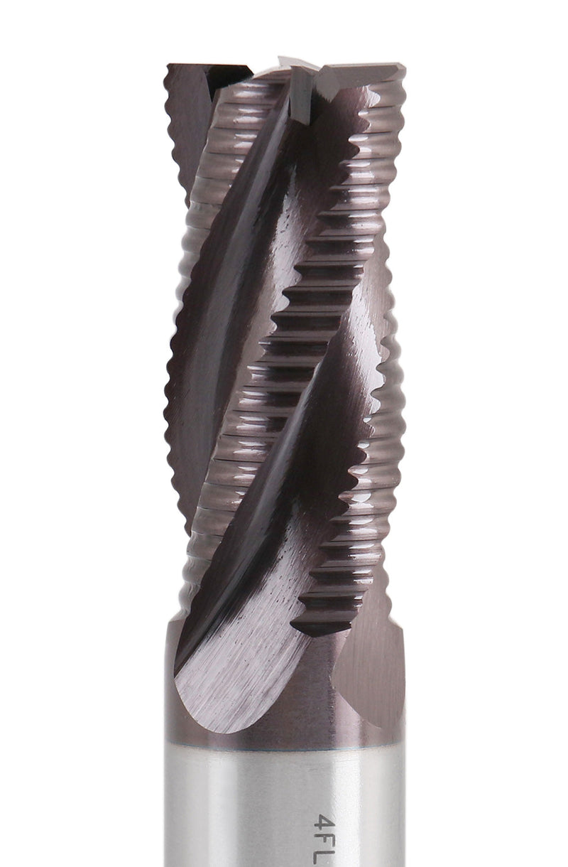 Standard Tooth M42 8% Cobalt Tialn Roughing End Mill, 3/4'' by 3/4'' by 1-5/8'' Flt Length, 1102-0034