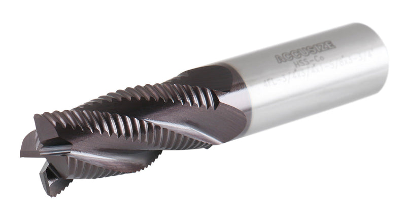 Standard Tooth, TiAlN Coated, M42-8% Cobalt Roughing End Mills