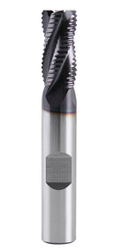 3/8'' Fine Tooth M42 8% Cobalt Tialn Roughing End Mill, 3/8'' Shk Dia, 3/4'' Flute Length, 2-1/2'' Oal, 4 Flute, 1104-0038