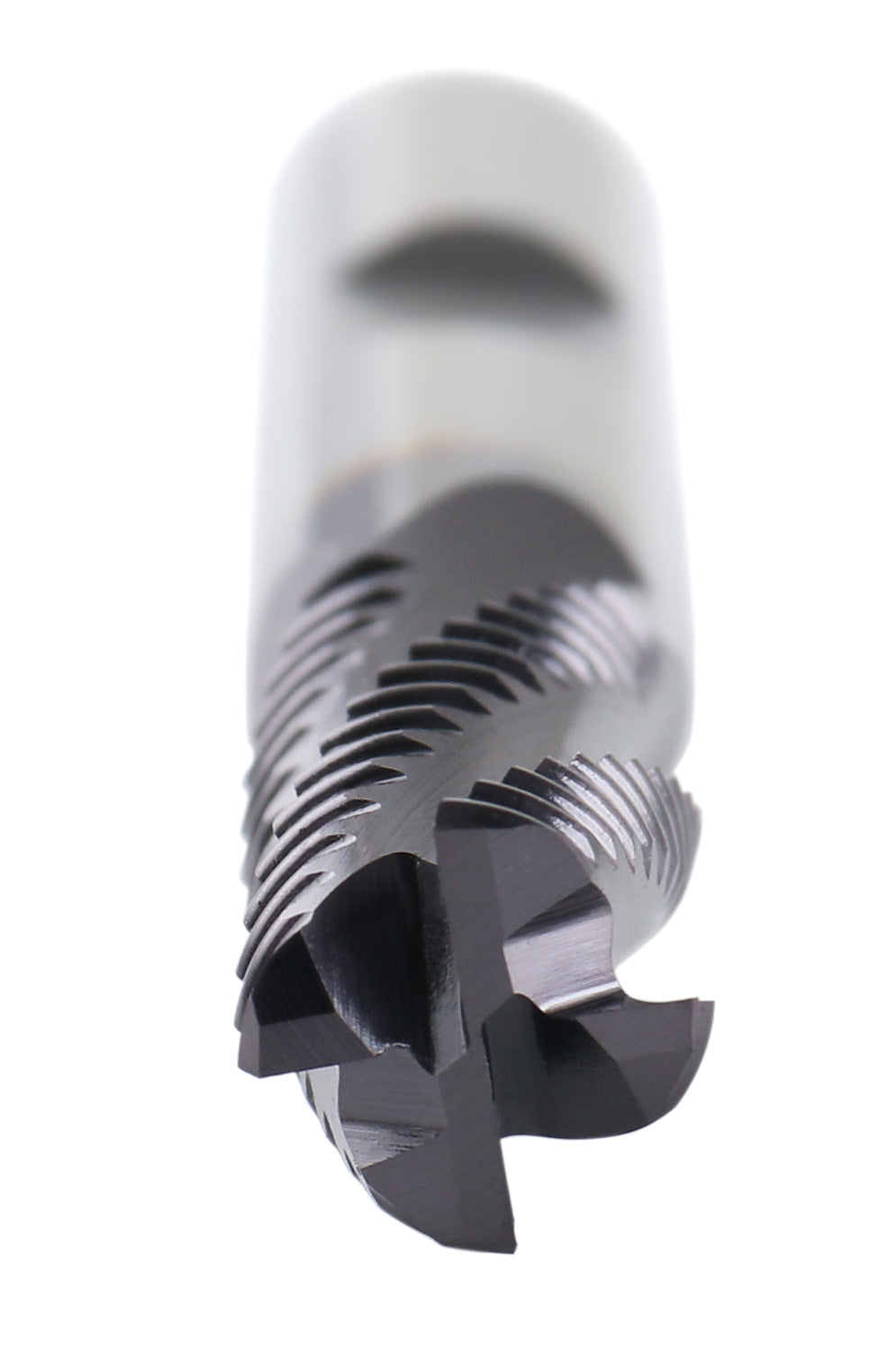 3/8'' Fine Tooth M42 8% Cobalt Tialn Roughing End Mill, 3/8'' Shk Dia, 3/4'' Flute Length, 2-1/2'' Oal, 4 Flute, 1104-0038