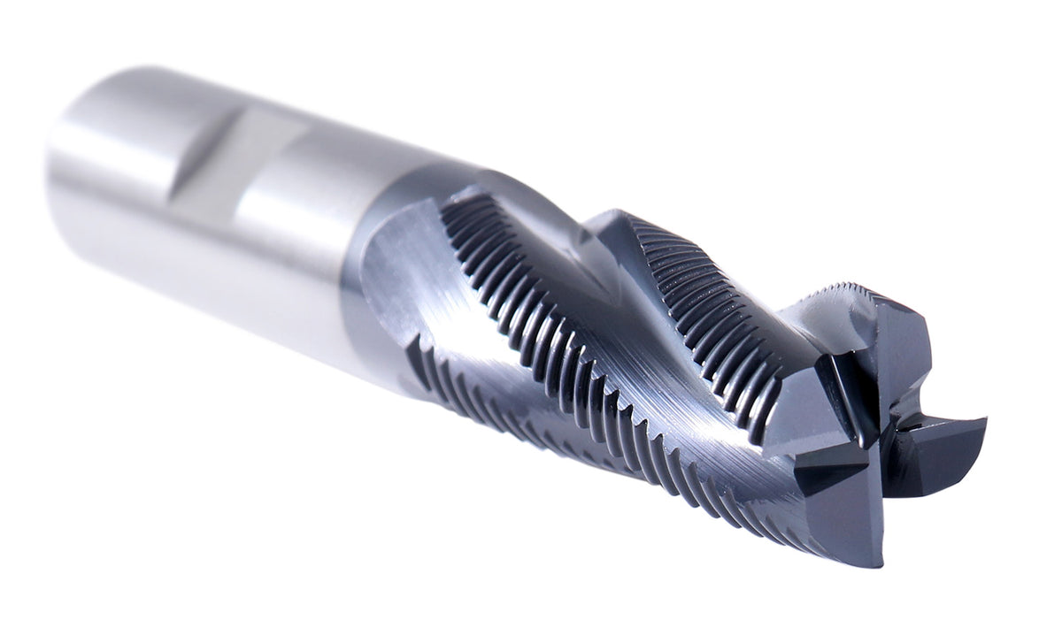 5/8'' Fine Tooth M42 8% Cobalt Tialn Roughing End Mill, 5/8'' Shk Dia, 1-5/8'' Flute Length, 3-3/4'' Oal, 4 Flute, 1104-0058