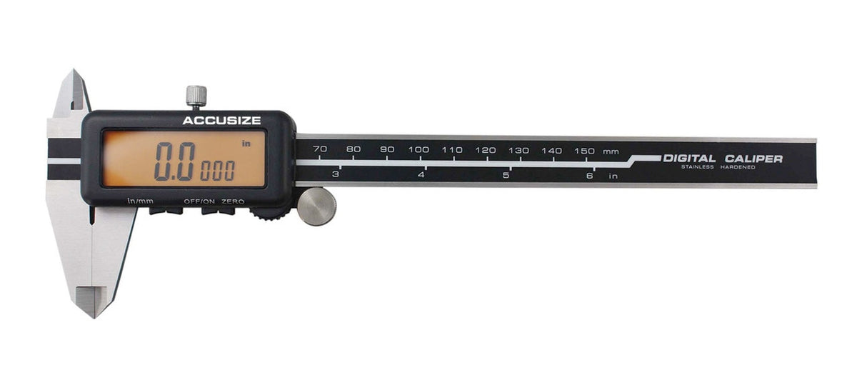 Full Screen Yellow LCD Electronic Digital Caliper, Metric/Inch
