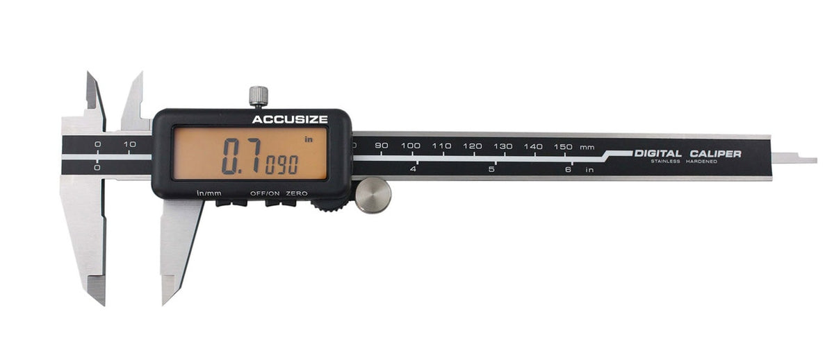 Full Screen Yellow LCD Electronic Digital Caliper, Metric/Inch