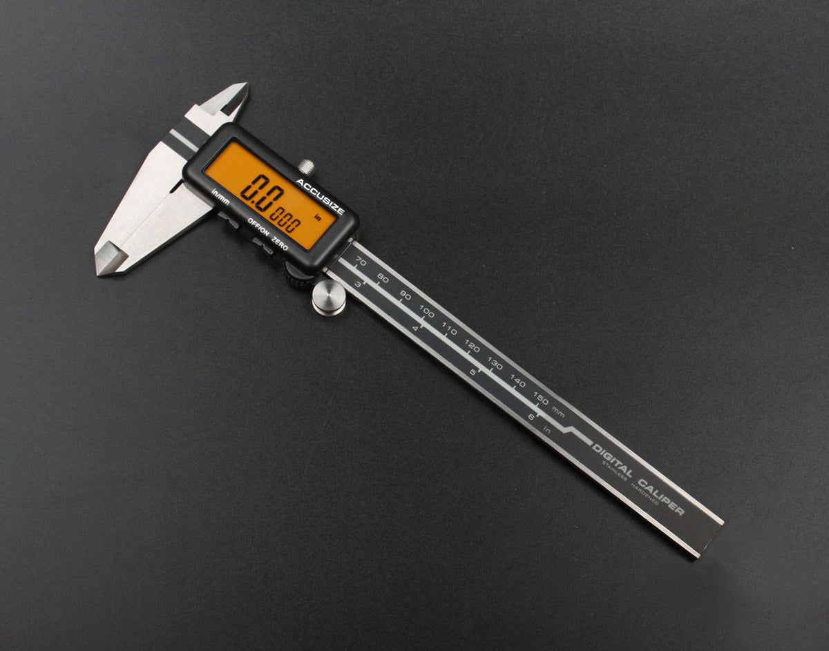 Full Screen Yellow LCD Electronic Digital Caliper, Metric/Inch