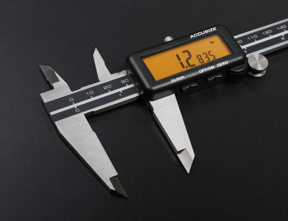 Full Screen Yellow LCD Electronic Digital Caliper, Metric/Inch