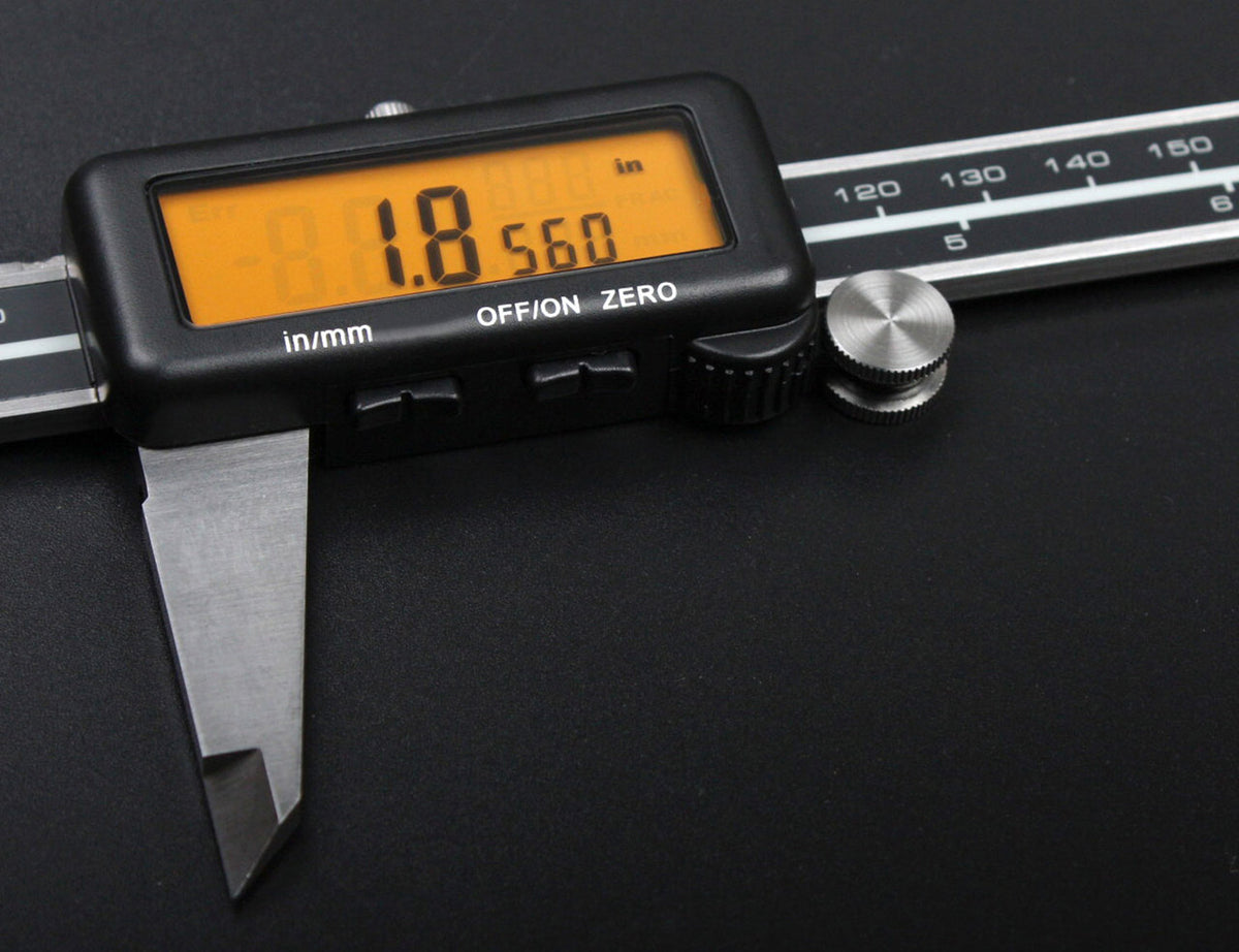 Full Screen Yellow LCD Electronic Digital Caliper, Metric/Inch