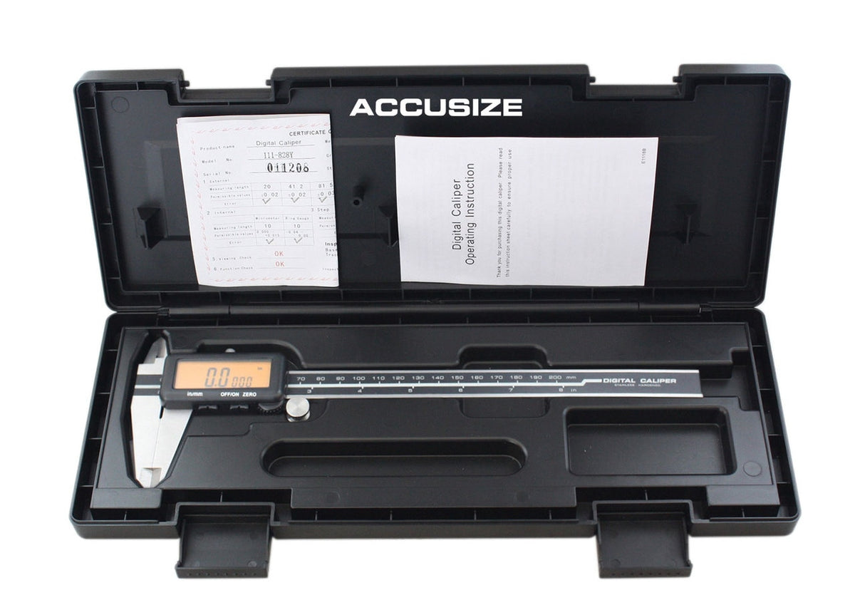 Full Screen Yellow LCD Electronic Digital Caliper, Metric/Inch