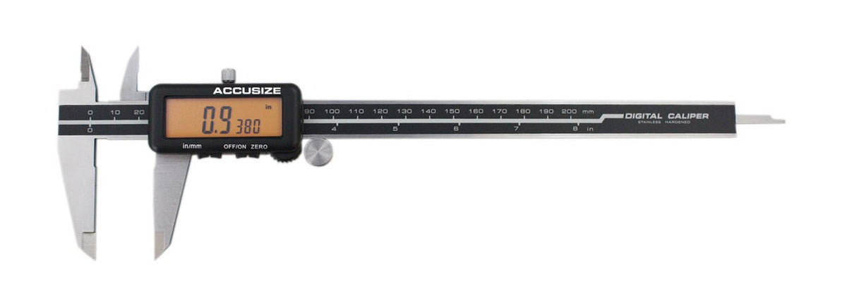 Full Screen Yellow LCD Electronic Digital Caliper, Metric/Inch
