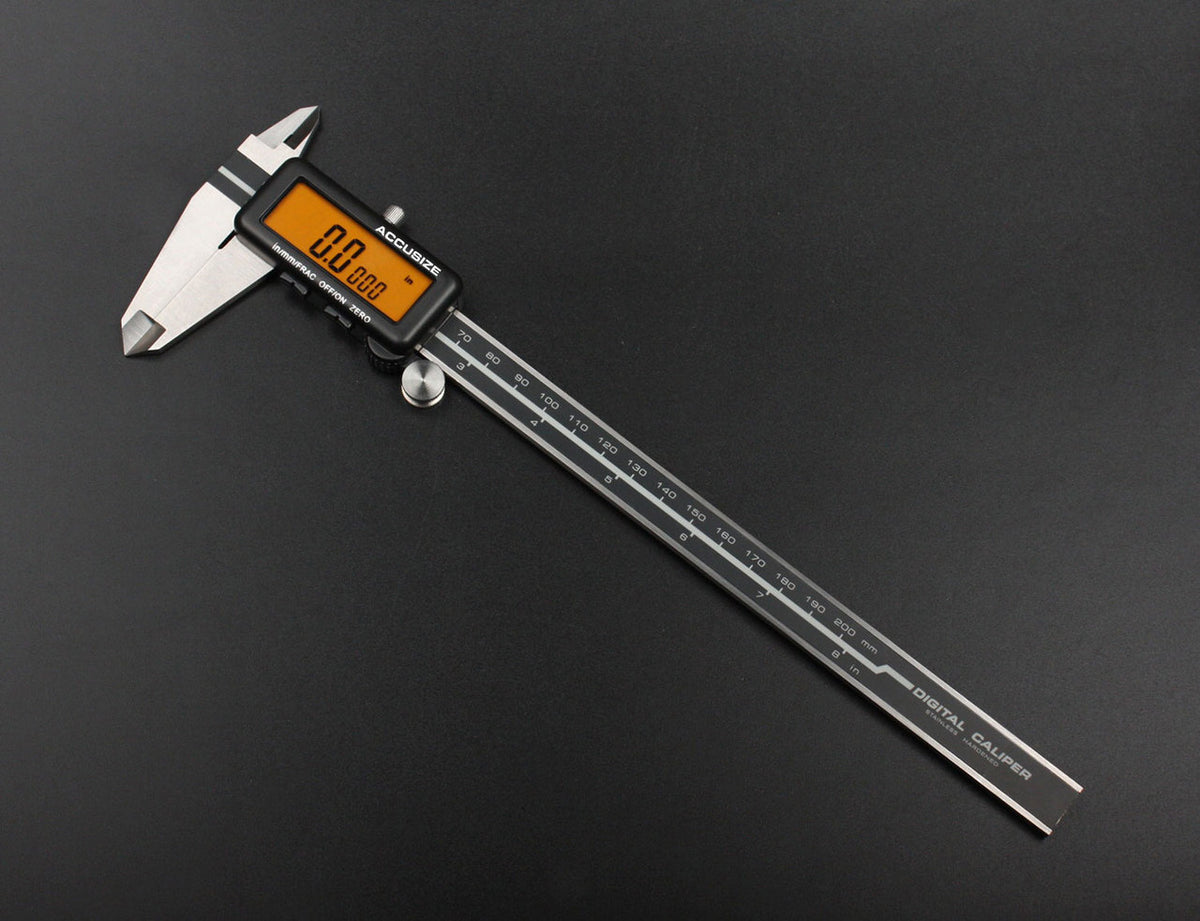 Full Screen Yellow LCD Electronic Digital Caliper, Metric/Inch