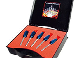 Rotary burrs kit, ˜ 12 mm, shank 6 mm, HP-3-CUT, BLUE-TEC-coated (KARNASCH Germany)