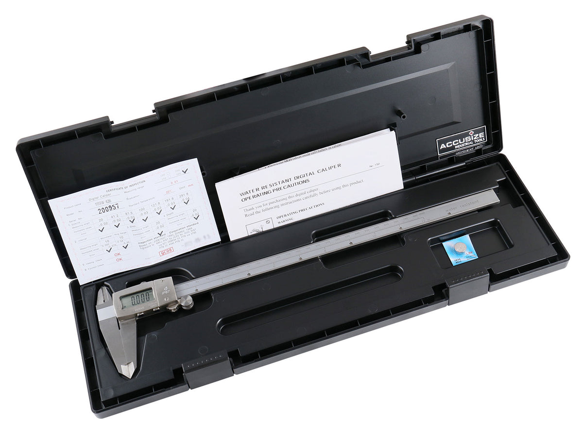 12'' Ip67 Water/Oil Resistant Electronic Digital Caliper, Metric/Inch, 1199-W636