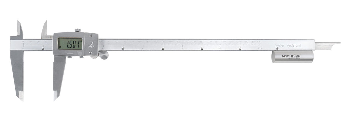 12'' Ip67 Water/Oil Resistant Electronic Digital Caliper, Metric/Inch, 1199-W636