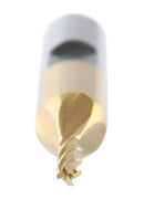 Fraises d'extrémité H.S.S., revêtues d'étain, 4 cannelures