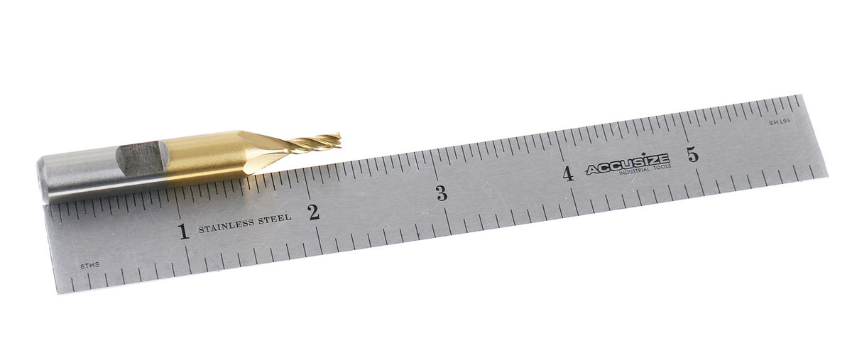 H.S.S. End Mills, TIN Coated, 4 Flute
