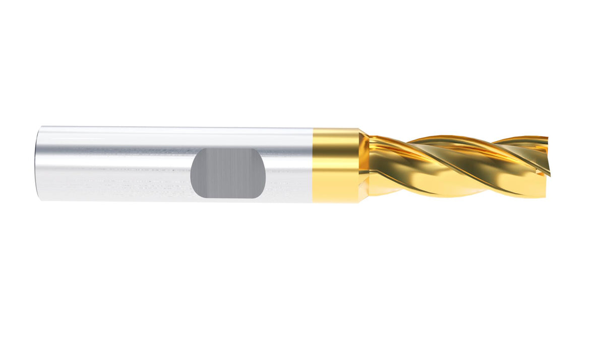 H.S.S. End Mills, TIN Coated, 4 Flute